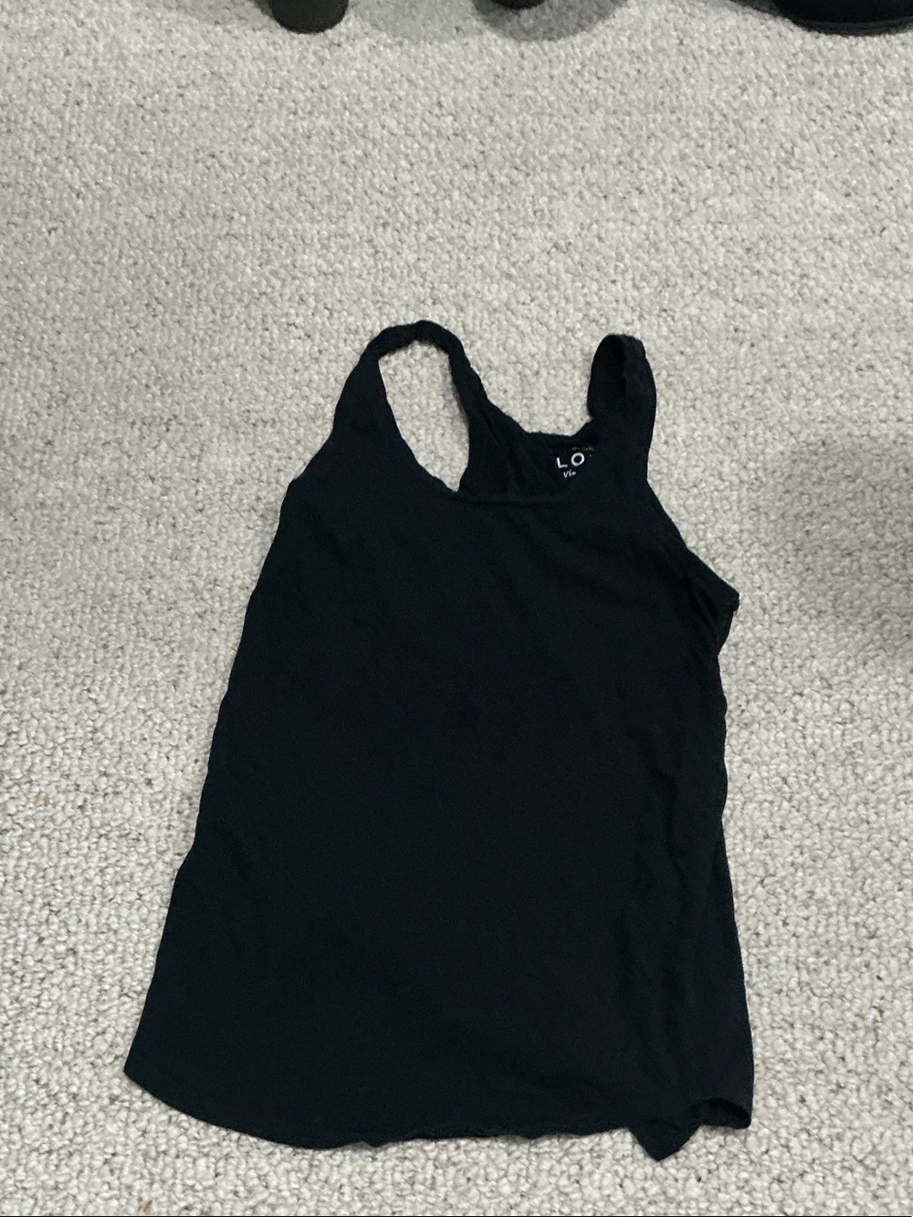 LOFT Black Racerback Tank Top